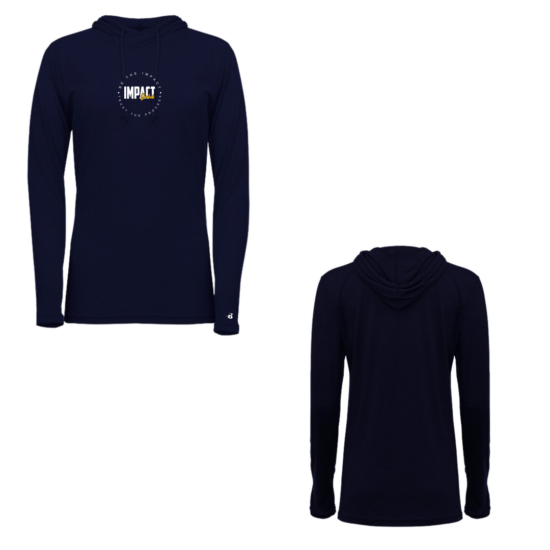 TRI-BLEND WOMENS HOODED TEE LS | 3 COLORS | LIMITED SIZES AVAILABLE
