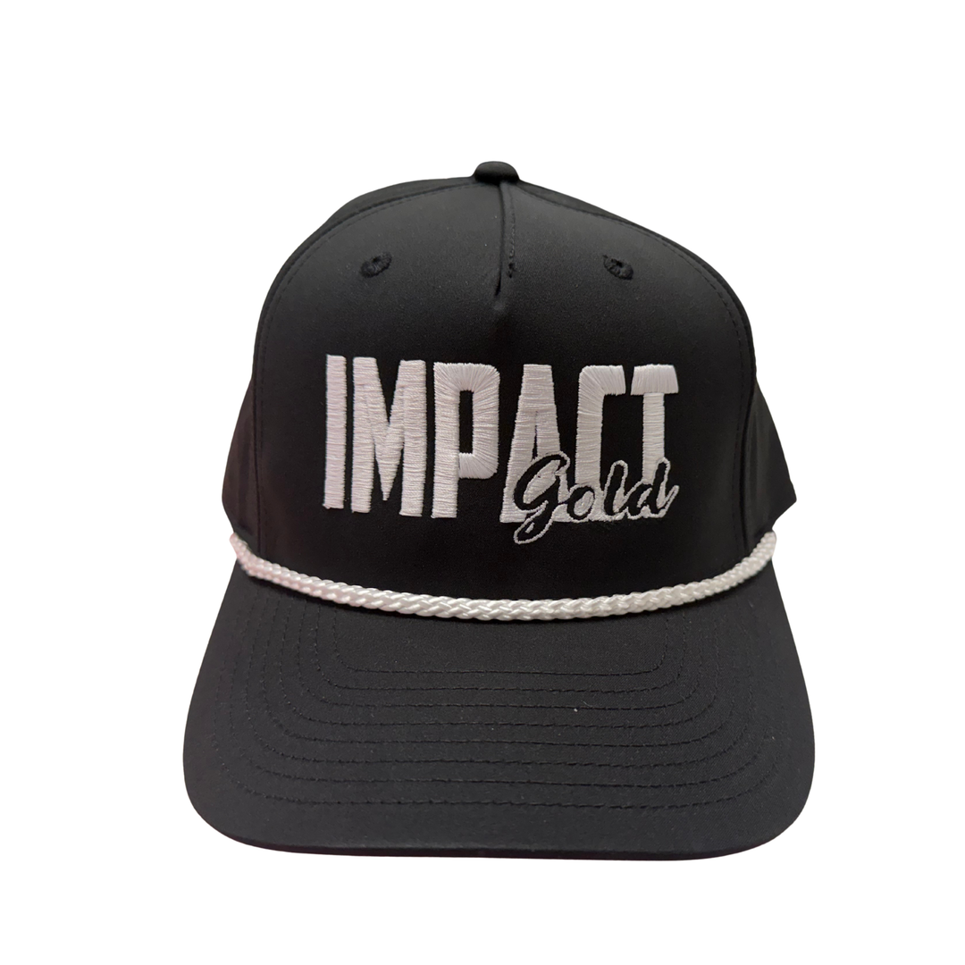 BLACK HAT / WHITE ROPE BLOCK CAP
